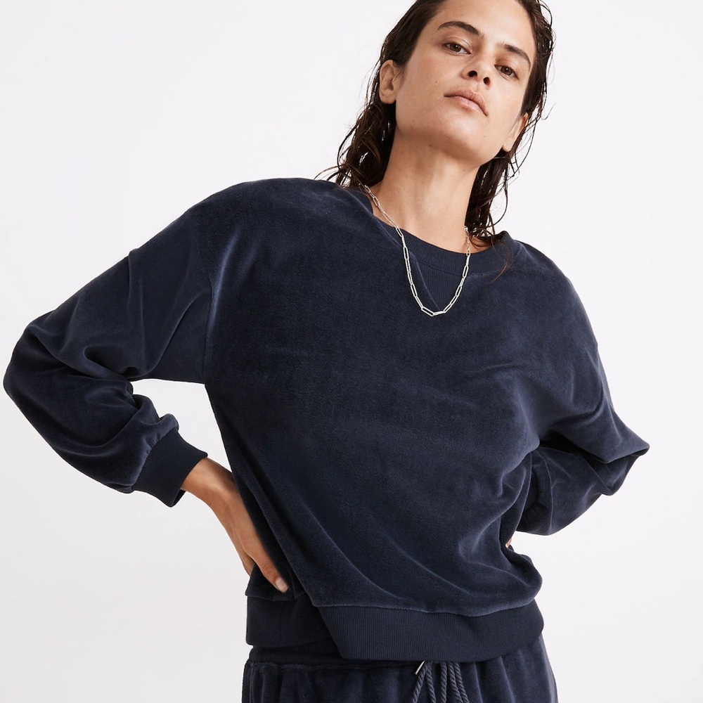 MWL by MADEWELL Velour Crewneck Sweatshirt NEVER WORN